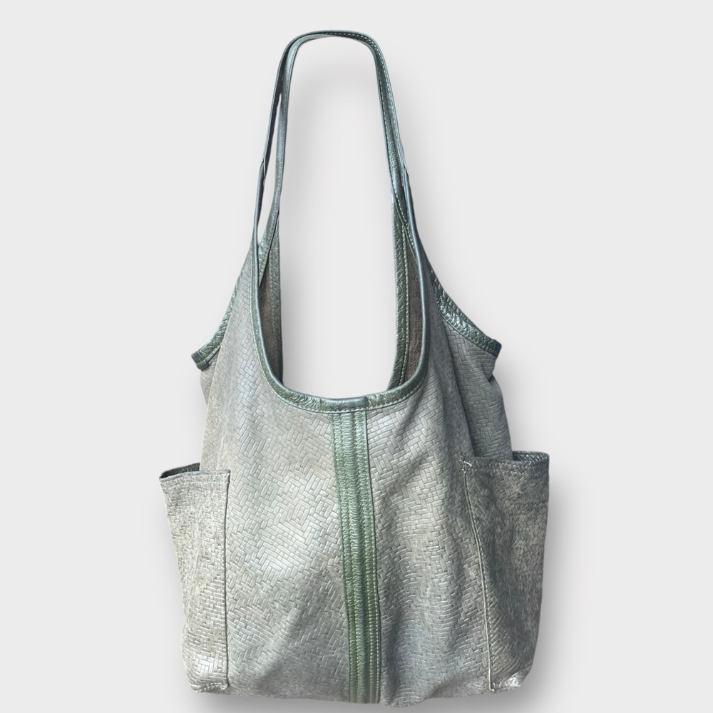 Rough and Tumble Tote olive grove woven + pine details